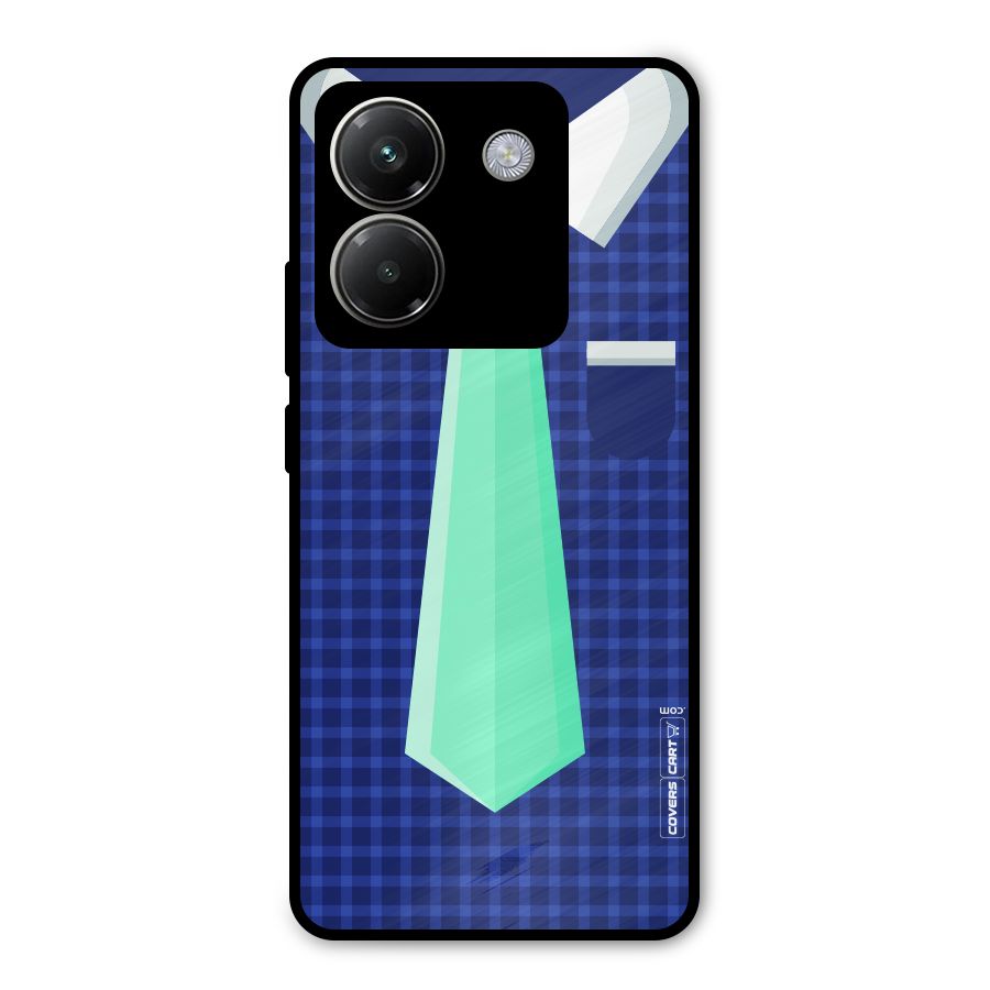 Checked Shirt Tie Metal Back Case for Poco M7 Pro 5G