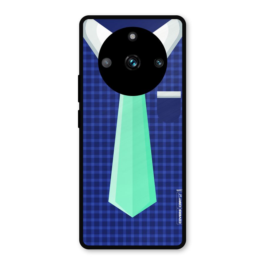 Checked Shirt Tie Metal Back Case for Realme 11 Pro Plus