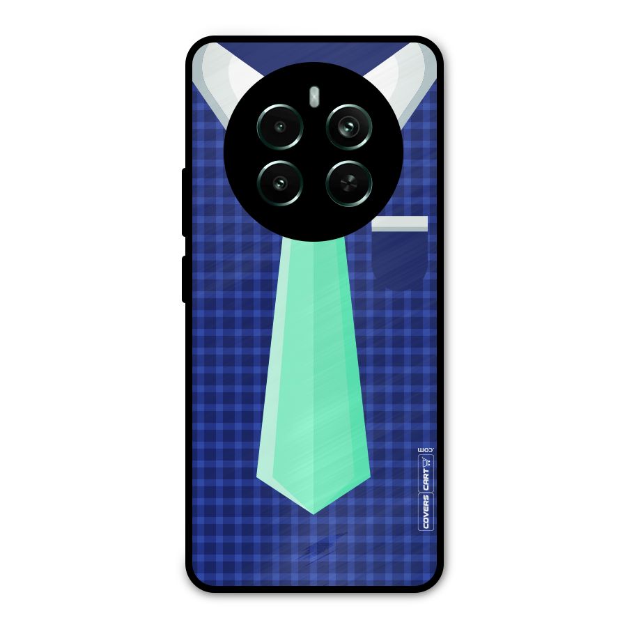 Checked Shirt Tie Metal Back Case for Realme 12 Pro Plus