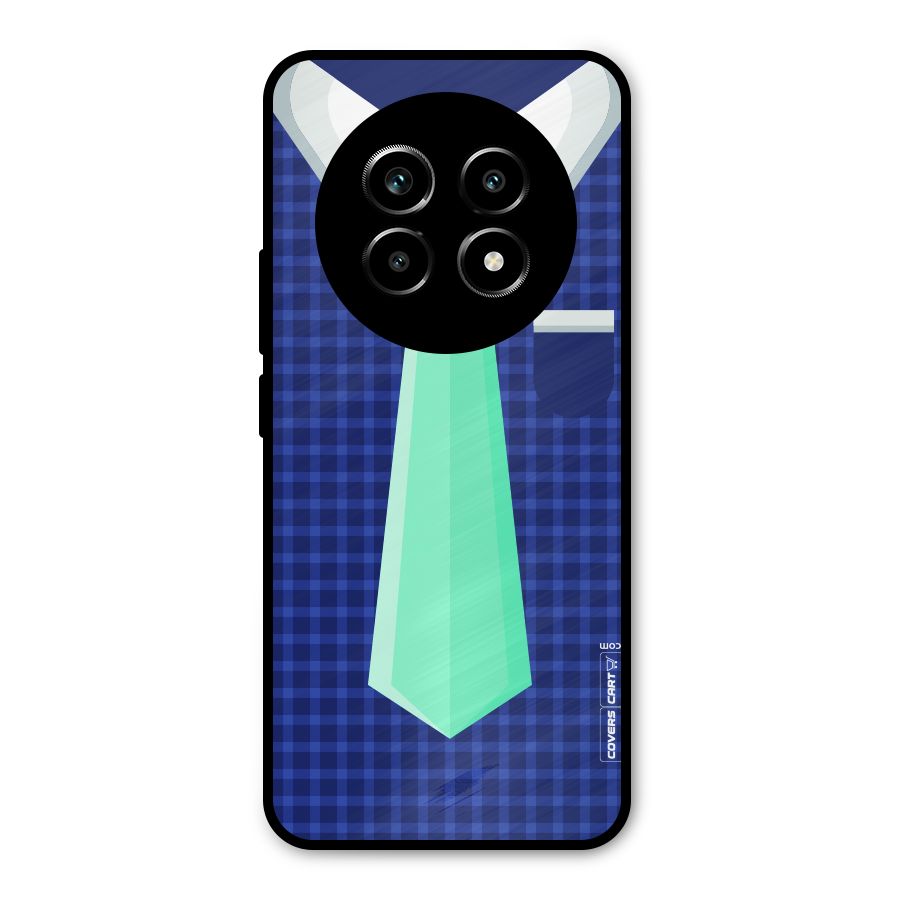 Checked Shirt Tie Metal Back Case for Realme 14 Pro Lite