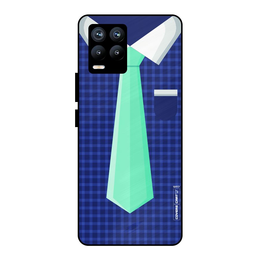 Checked Shirt Tie Metal Back Case for Realme 8 Pro