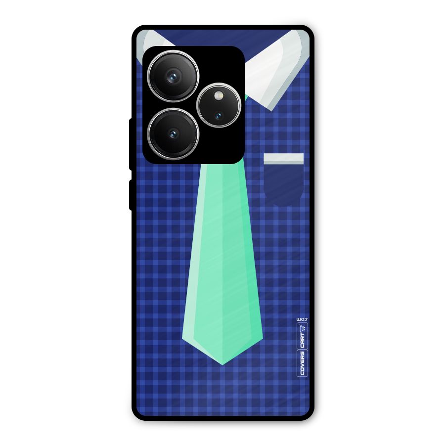 Checked Shirt Tie Metal Back Case for Realme GT 6