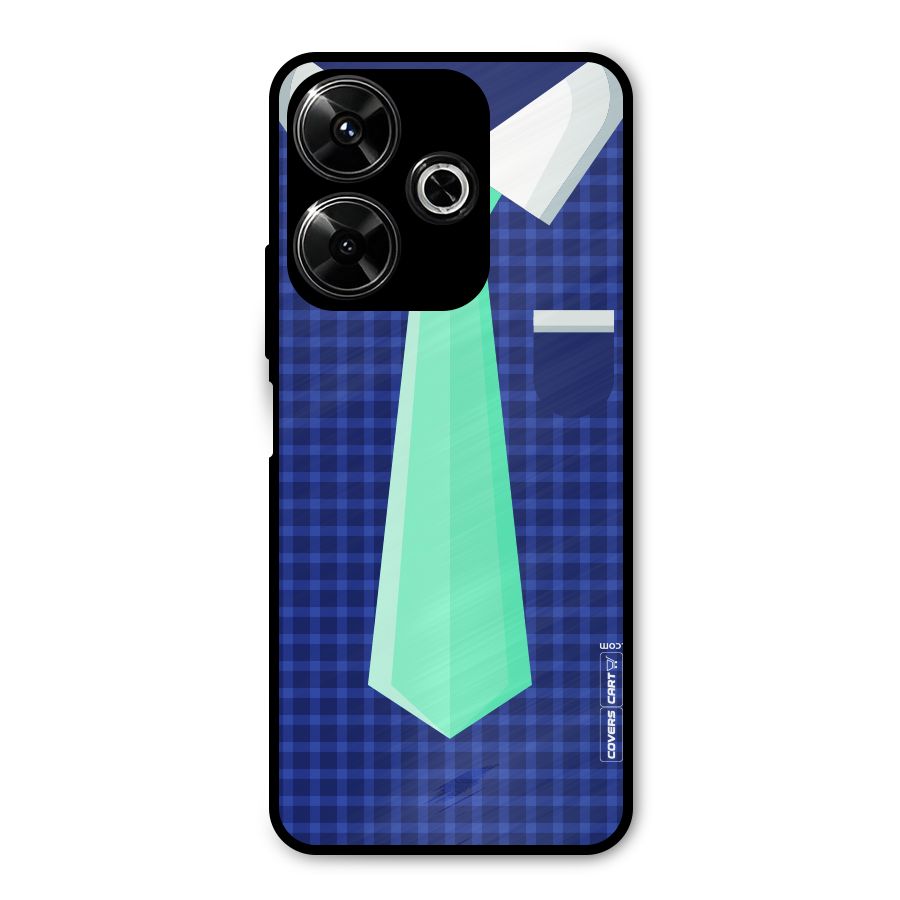 Checked Shirt Tie Metal Back Case for Redmi 13 5G