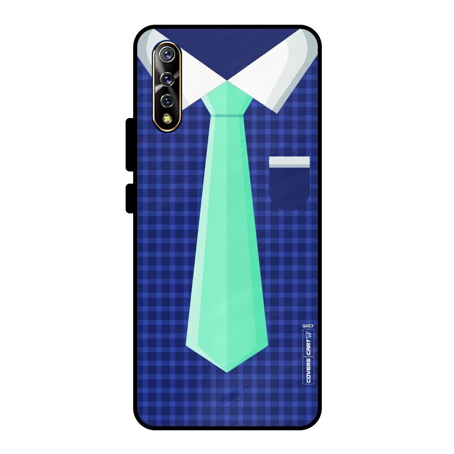 Checked Shirt Tie Metal Back Case for Vivo S1