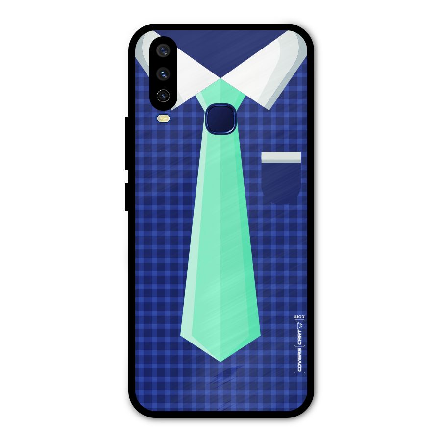 Checked Shirt Tie Metal Back Case for Vivo V17