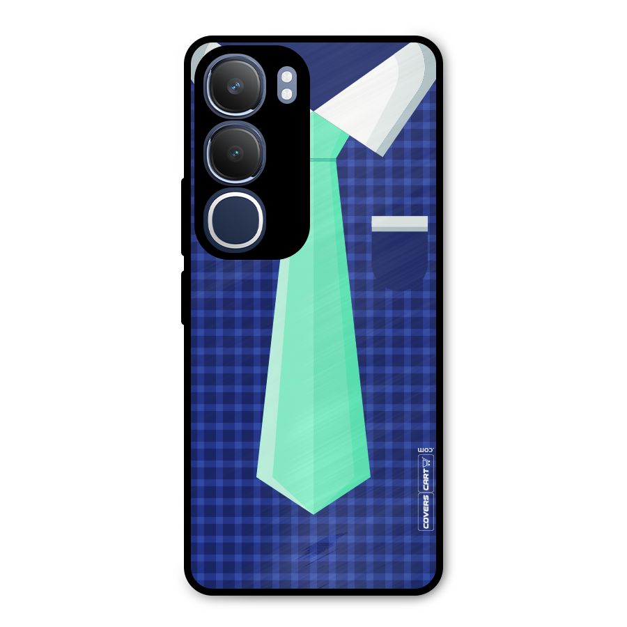 Checked Shirt Tie Metal Back Case for Vivo Y29