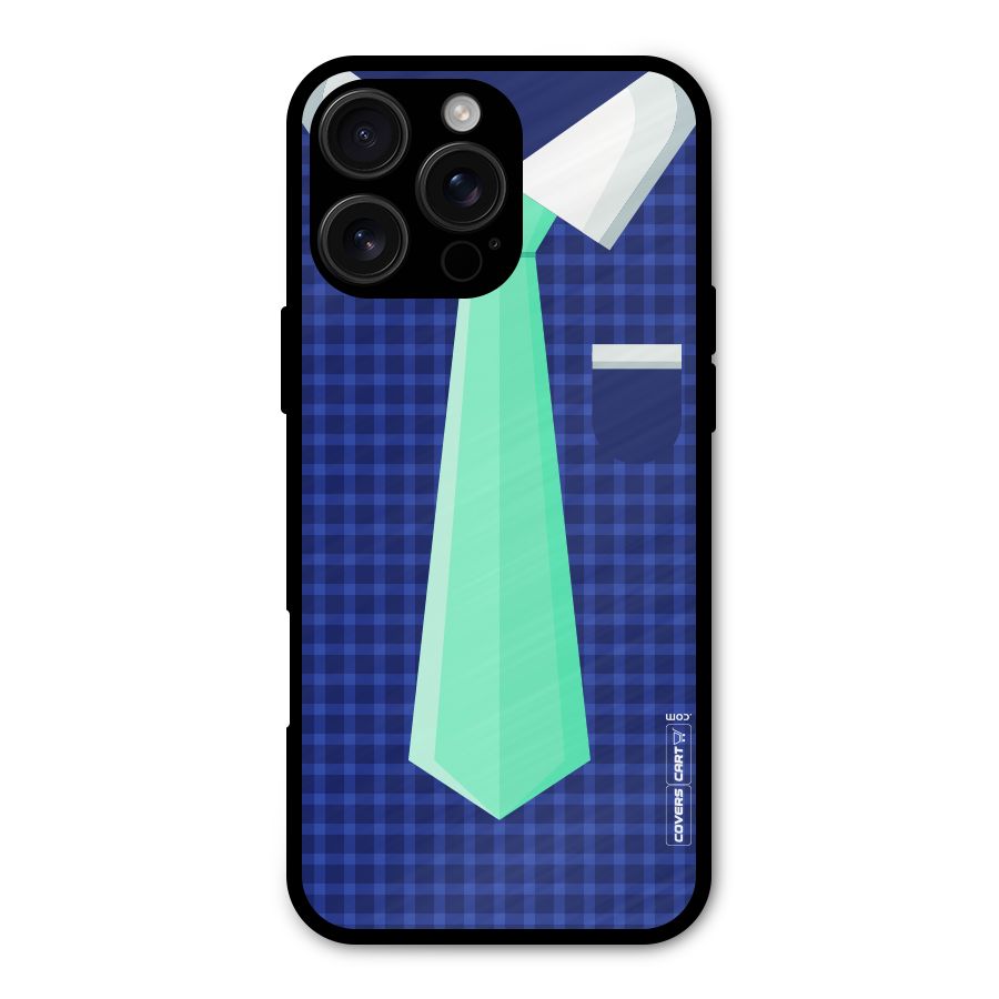 Checked Shirt Tie Metal Back Case for iPhone 16 Pro Max