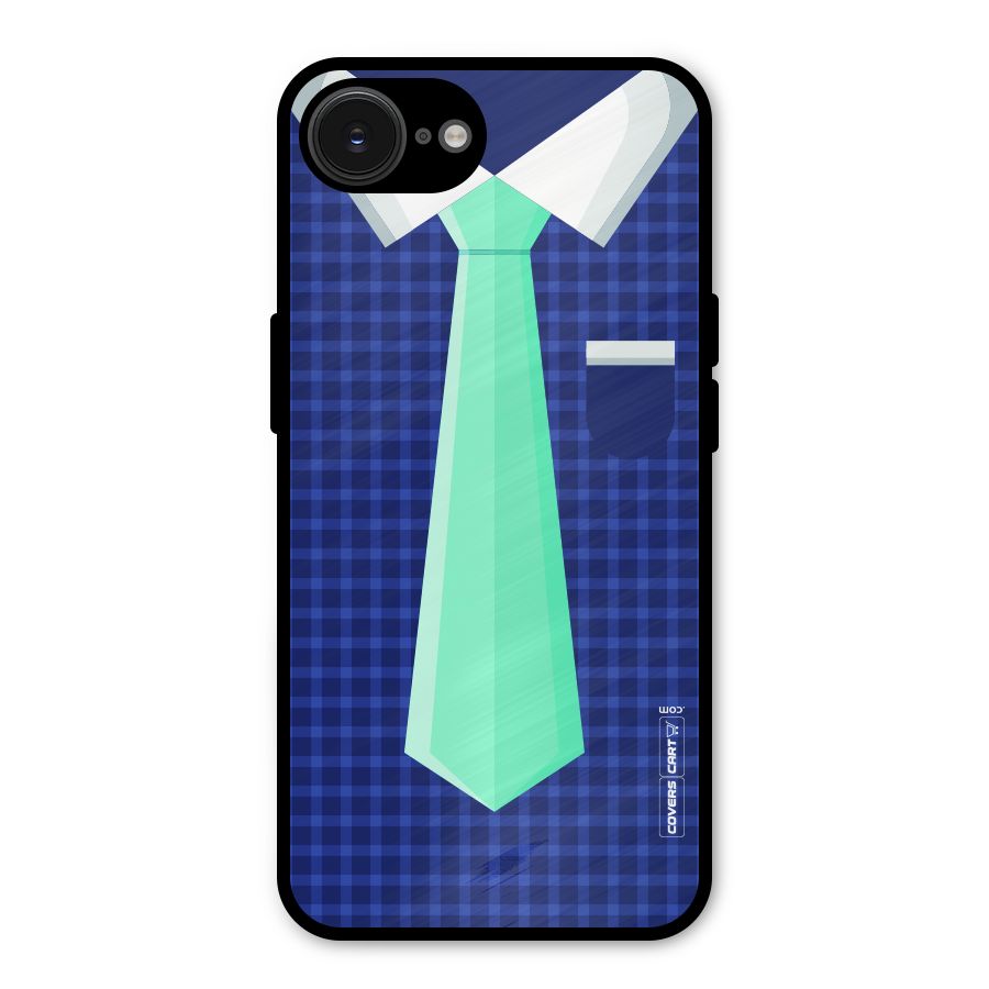 Checked Shirt Tie Metal Back Case for iPhone 16e