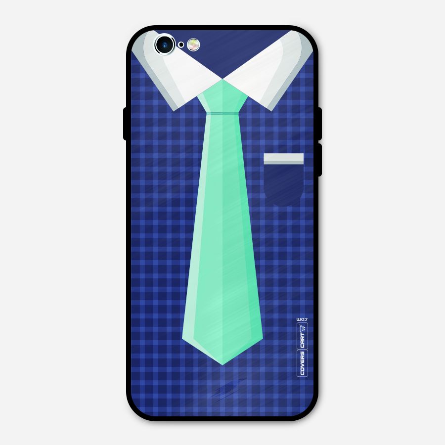 Checked Shirt Tie Metal Back Case for iPhone 6 6s