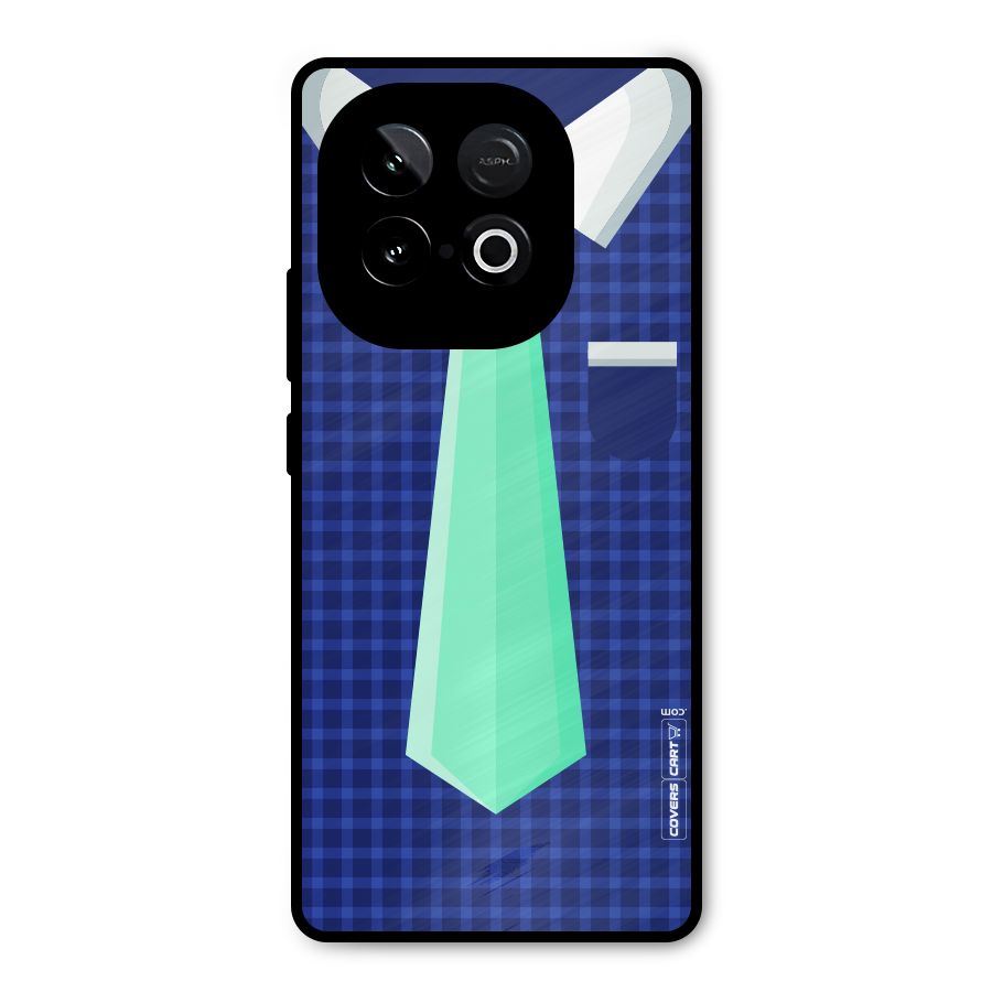 Checked Shirt Tie Metal Back Case for iQOO Neo 10
