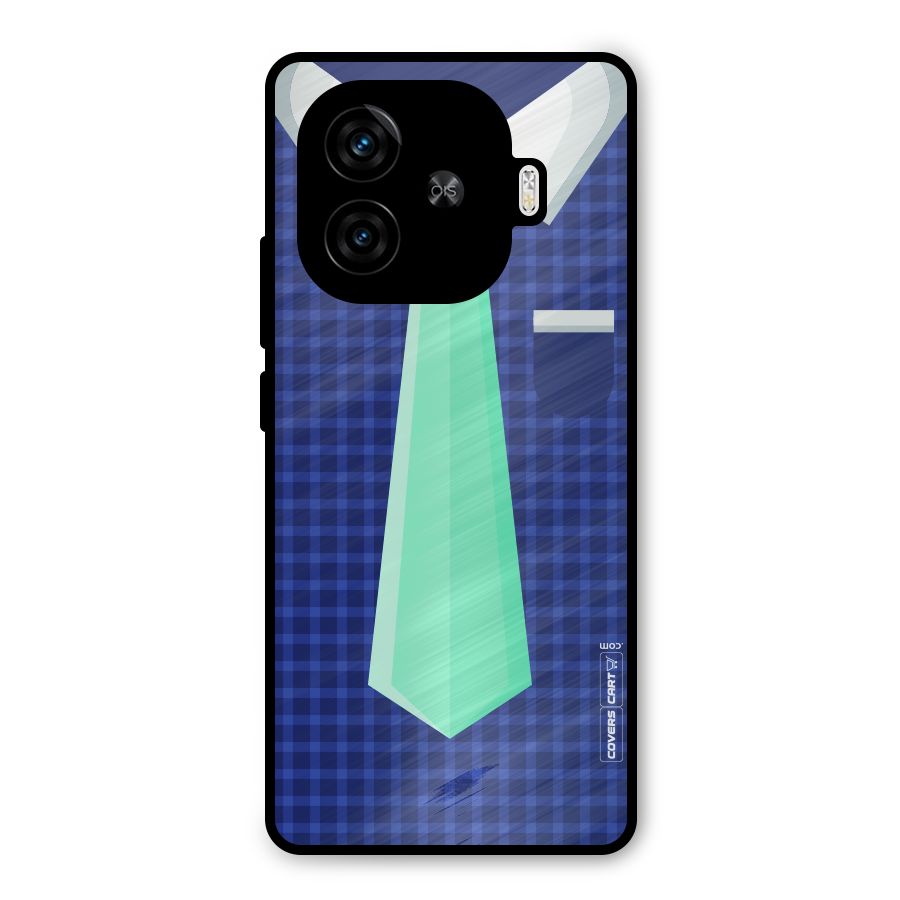 Checked Shirt Tie Metal Back Case for iQOO Neo 10R