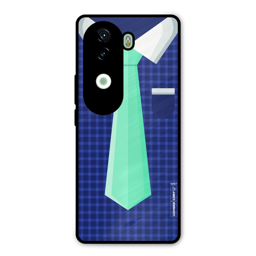 Checked Shirt Tie Metal Back Case for iQOO Z9s