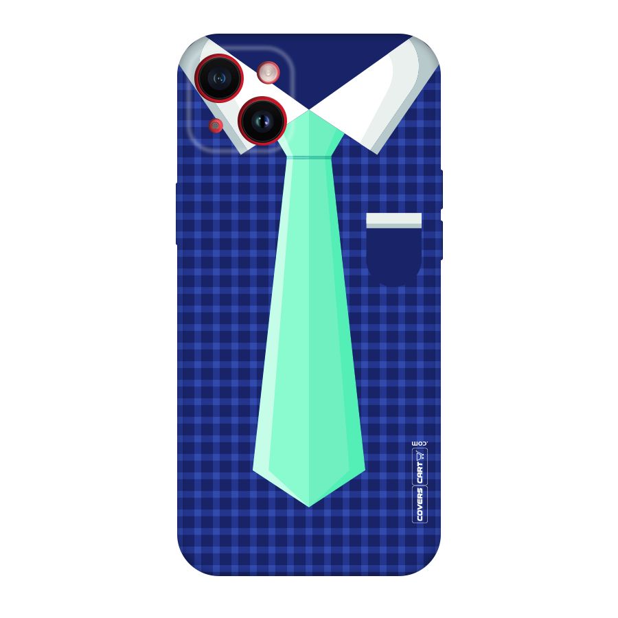 Checked Shirt Tie Original Polycarbonate Back Case for iPhone 14 Plus