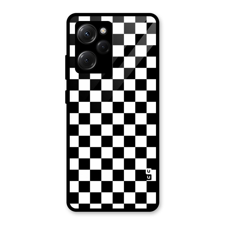 Checkerboard Glass Back Case for Poco X5 Pro