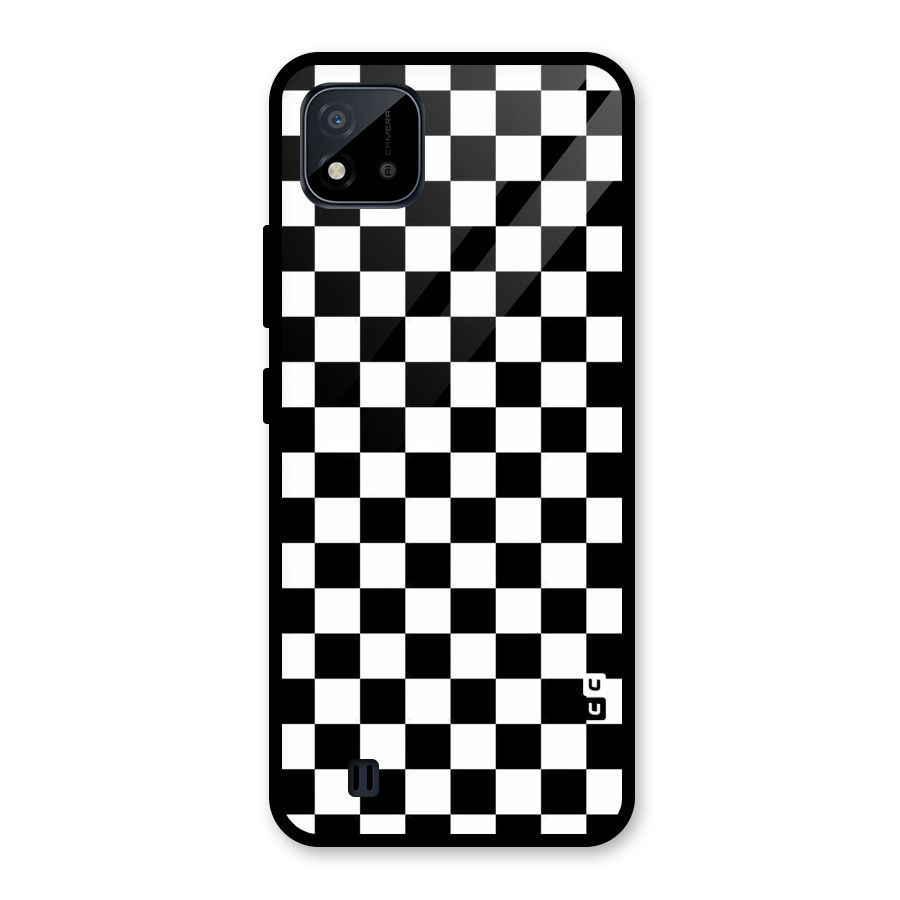 Checkerboard Glass Back Case for Realme C11 2021