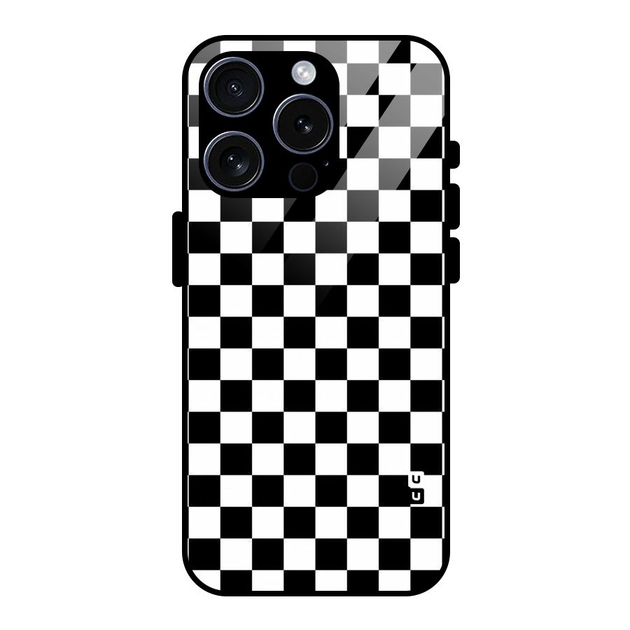 Checkerboard Glass Back Case for iPhone 15 Pro