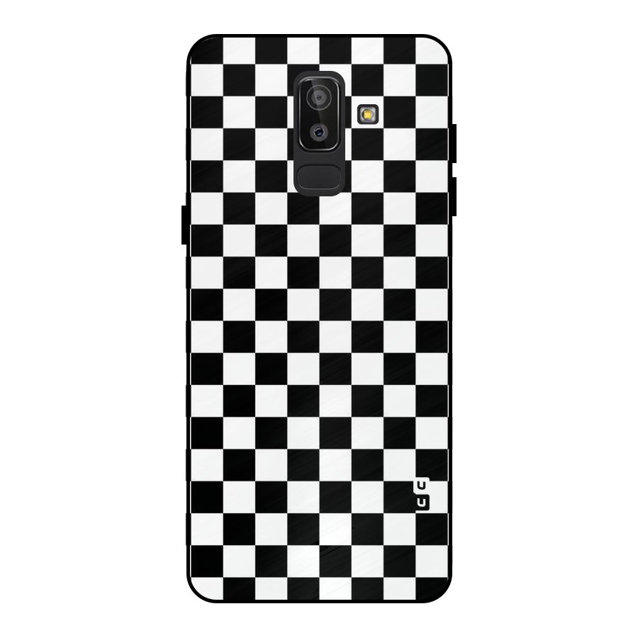 Checkerboard Metal Back Case for Galaxy J8