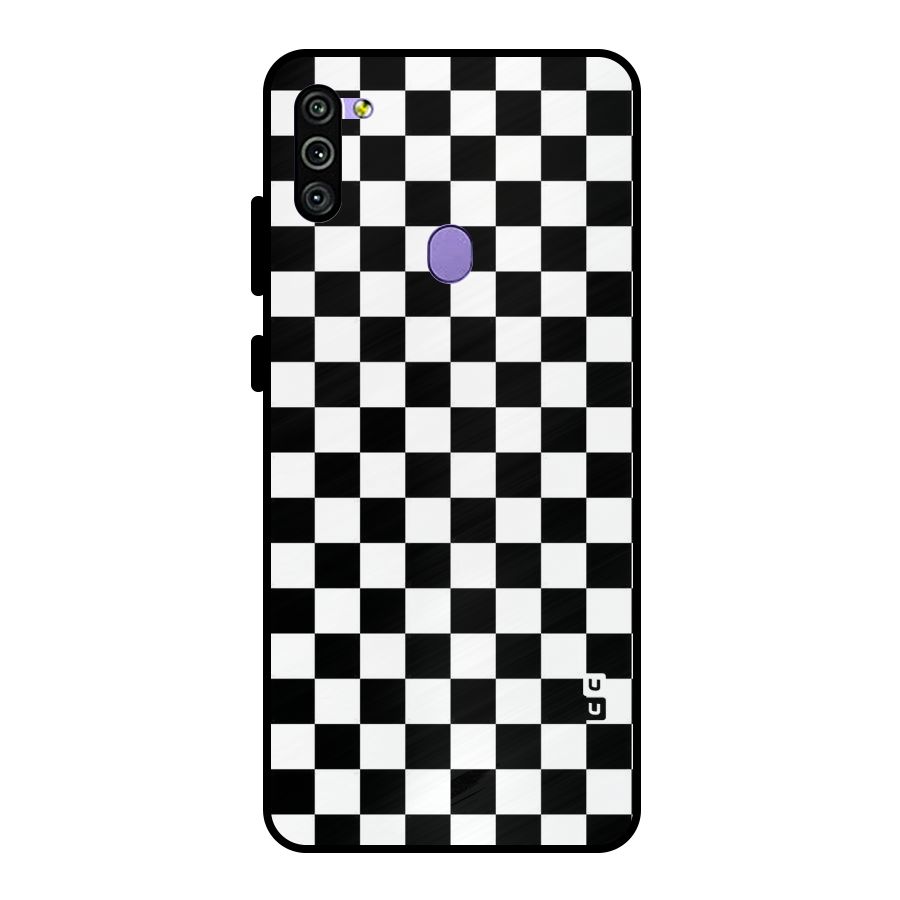 Checkerboard Metal Back Case for Galaxy M11