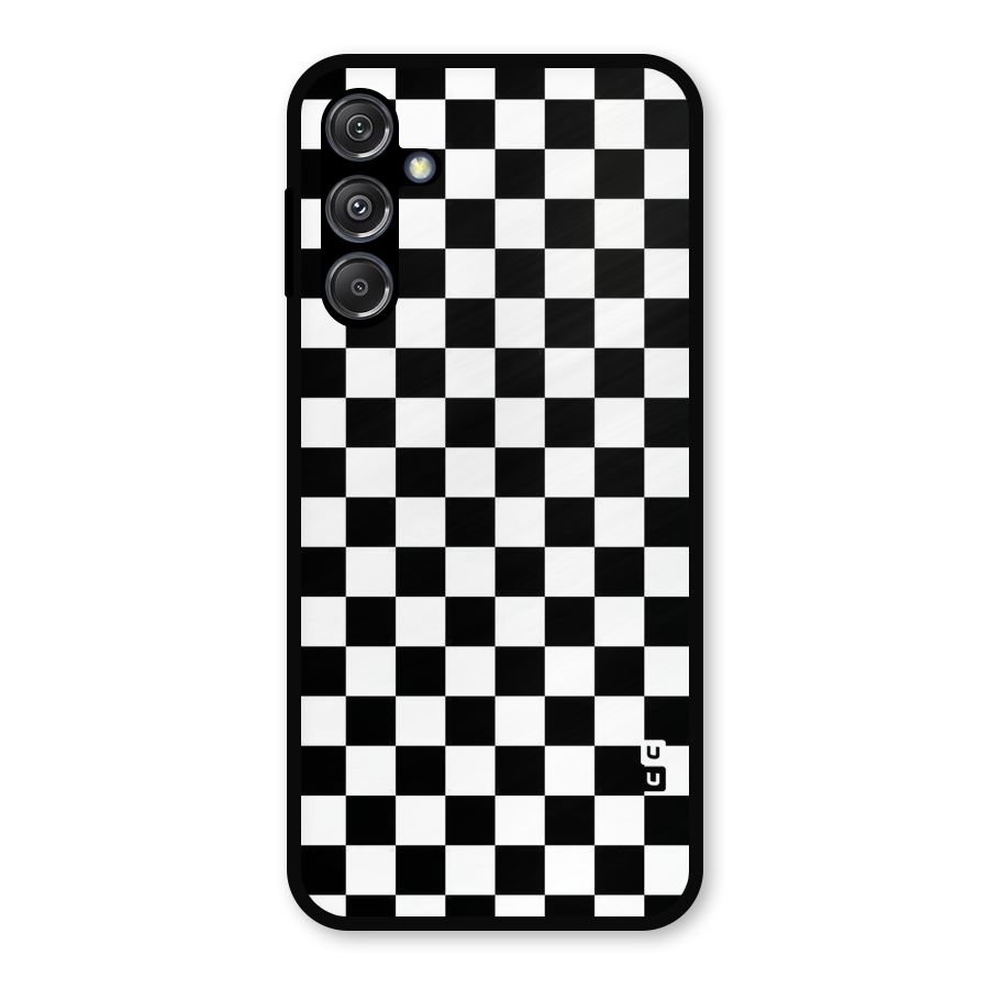 Checkerboard Metal Back Case for Galaxy M34 5G