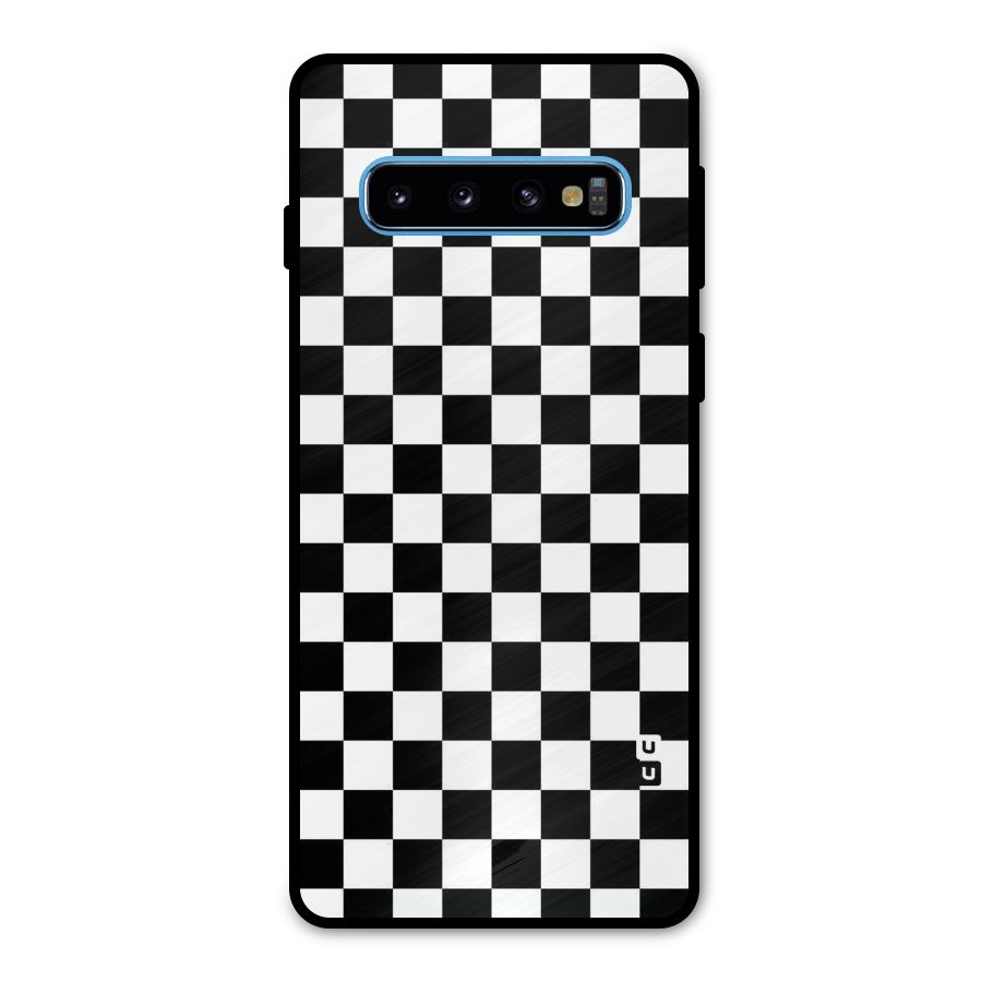 Checkerboard Metal Back Case for Galaxy S10