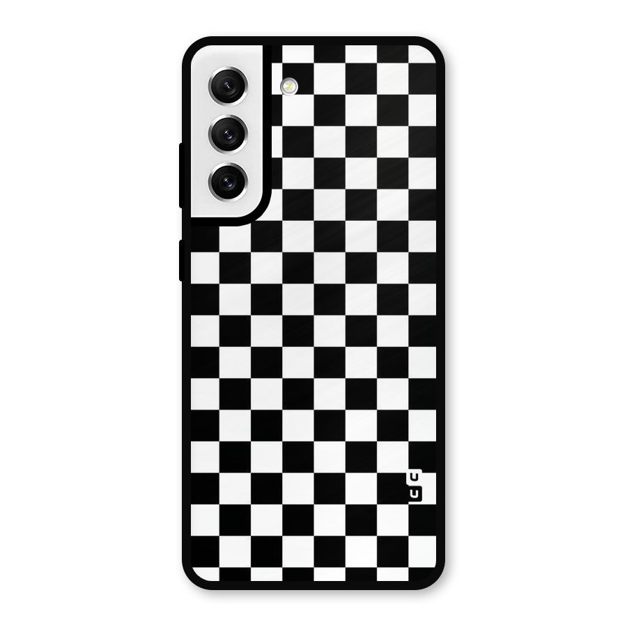 Checkerboard Metal Back Case for Galaxy S21 FE 5G
