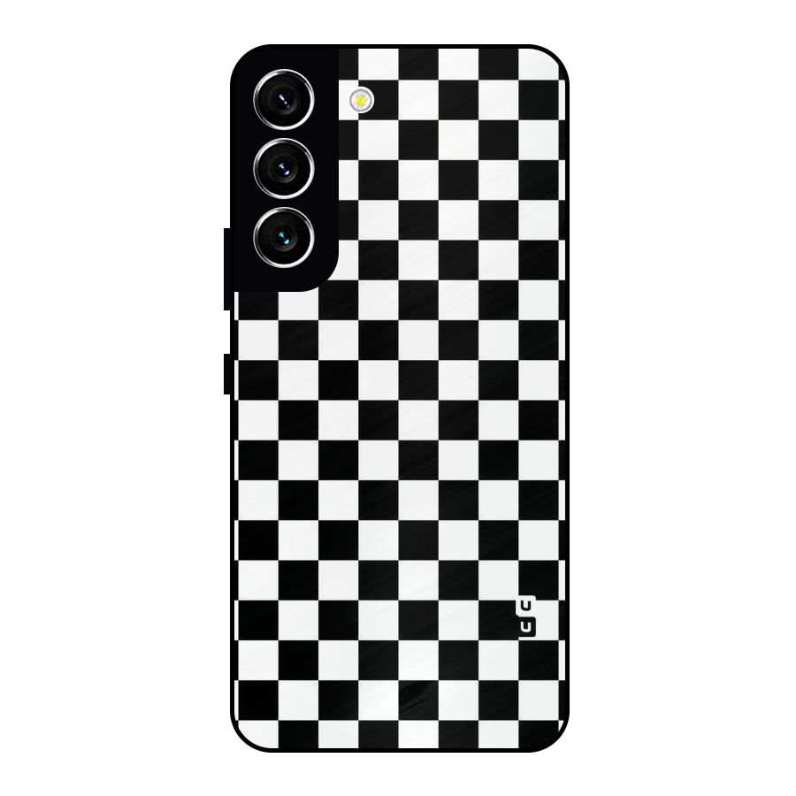 Checkerboard Metal Back Case for Galaxy S22 5G