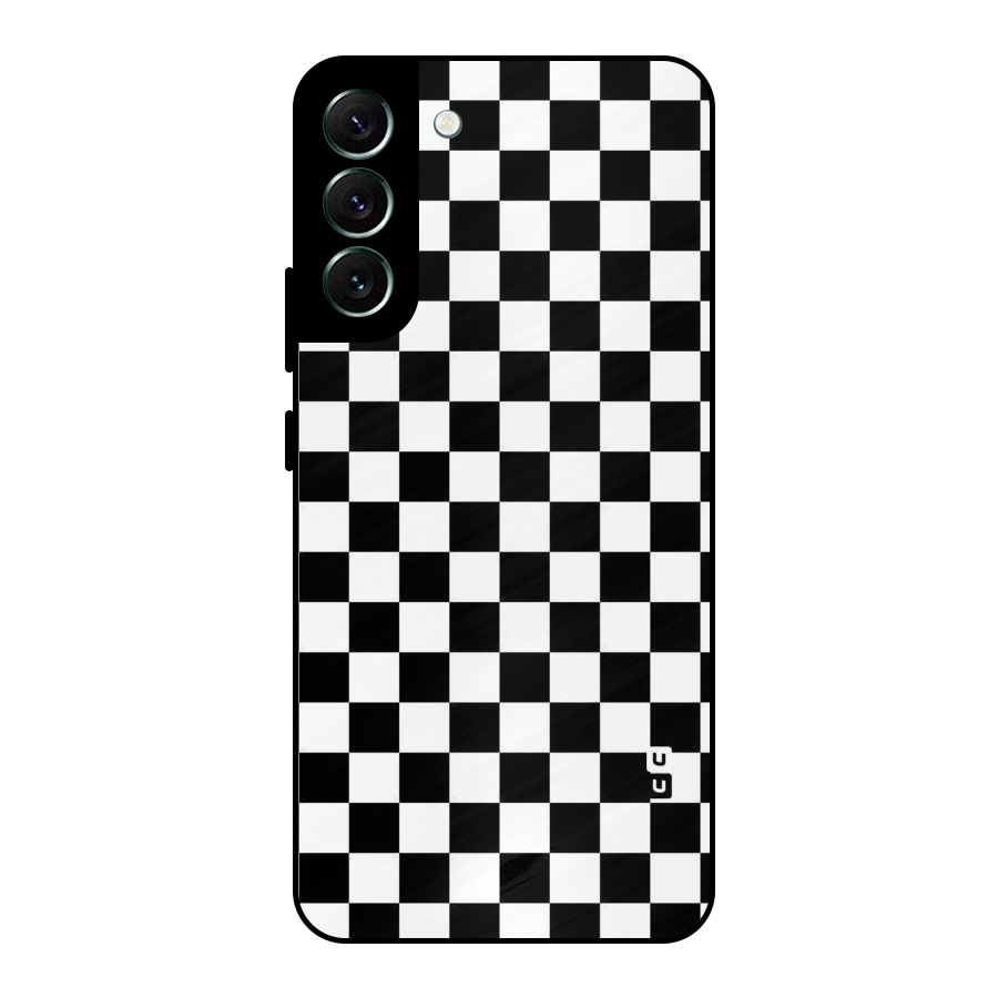 Checkerboard Metal Back Case for Galaxy S22 Plus 5G