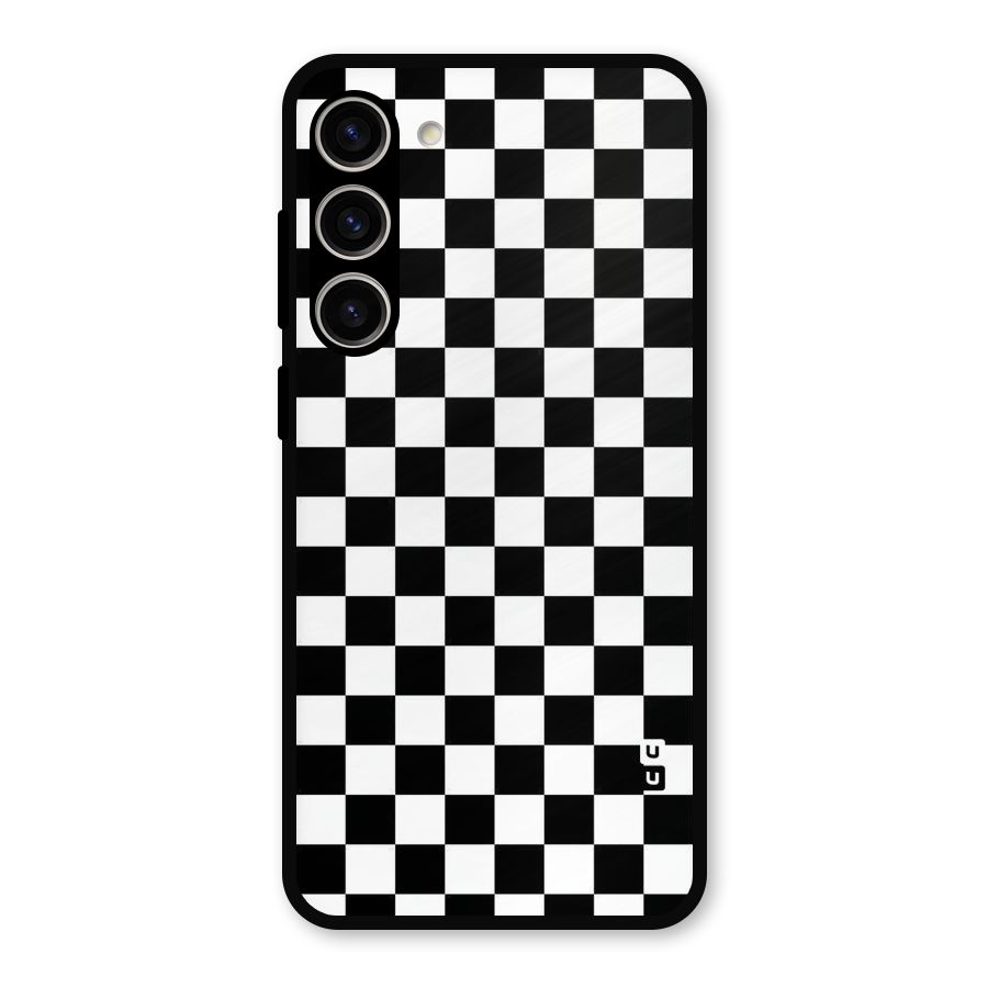 Checkerboard Metal Back Case for Galaxy S23 Plus