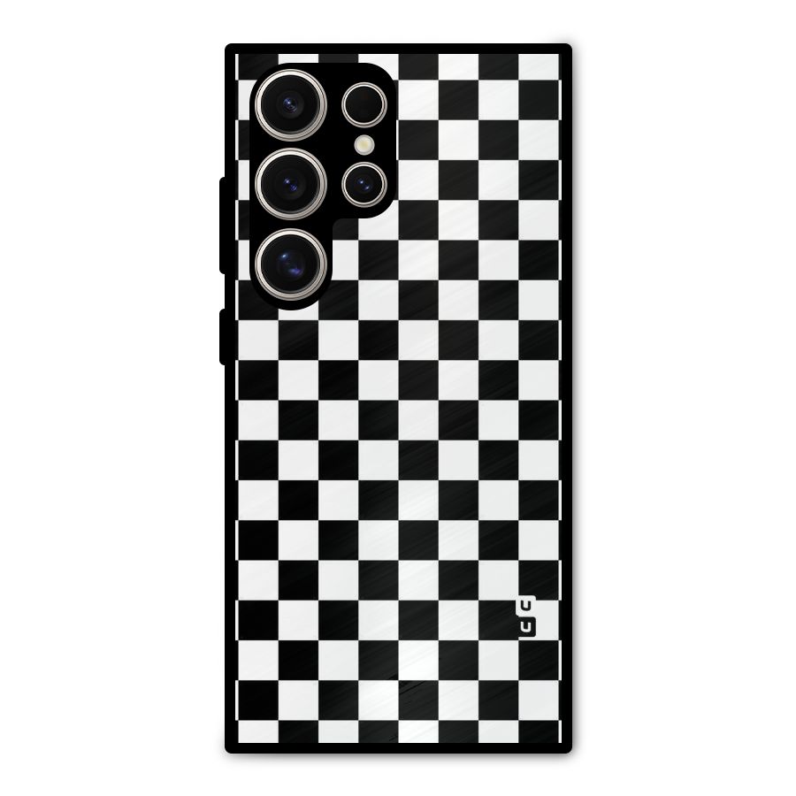 Checkerboard Metal Back Case for Galaxy S24 Ultra