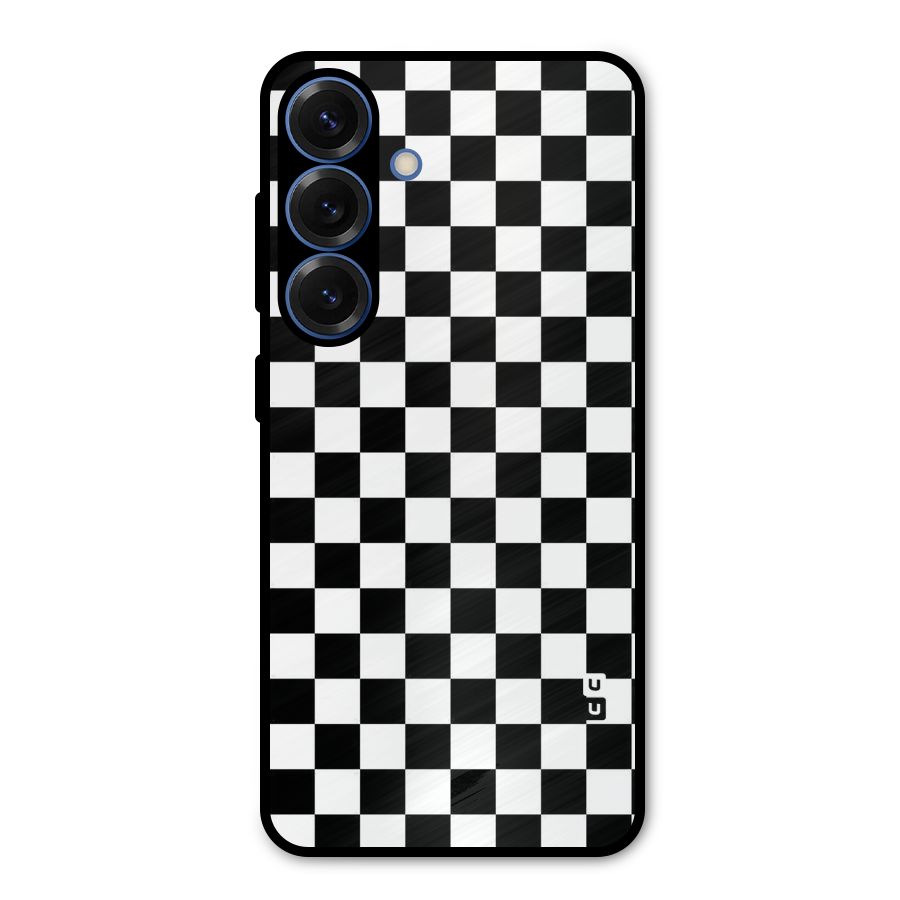 Checkerboard Metal Back Case for Galaxy S25