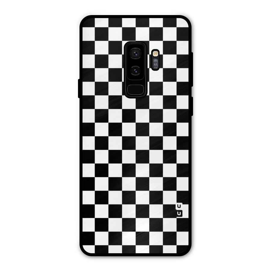 Checkerboard Metal Back Case for Galaxy S9 Plus