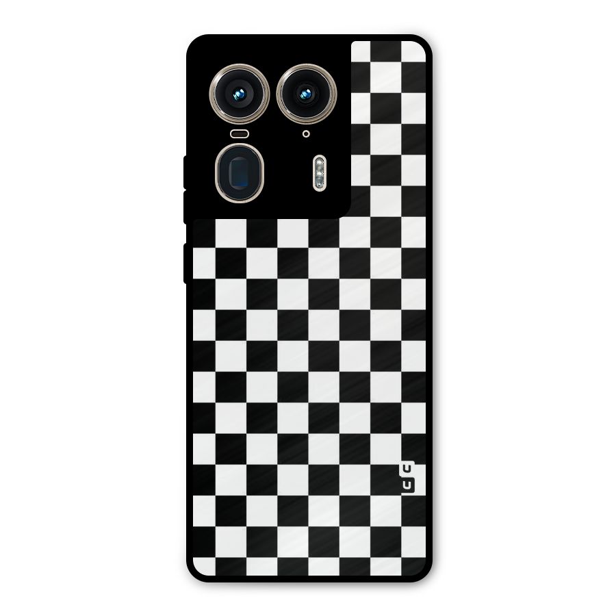Checkerboard Metal Back Case for Motorola Edge 50 Ultra