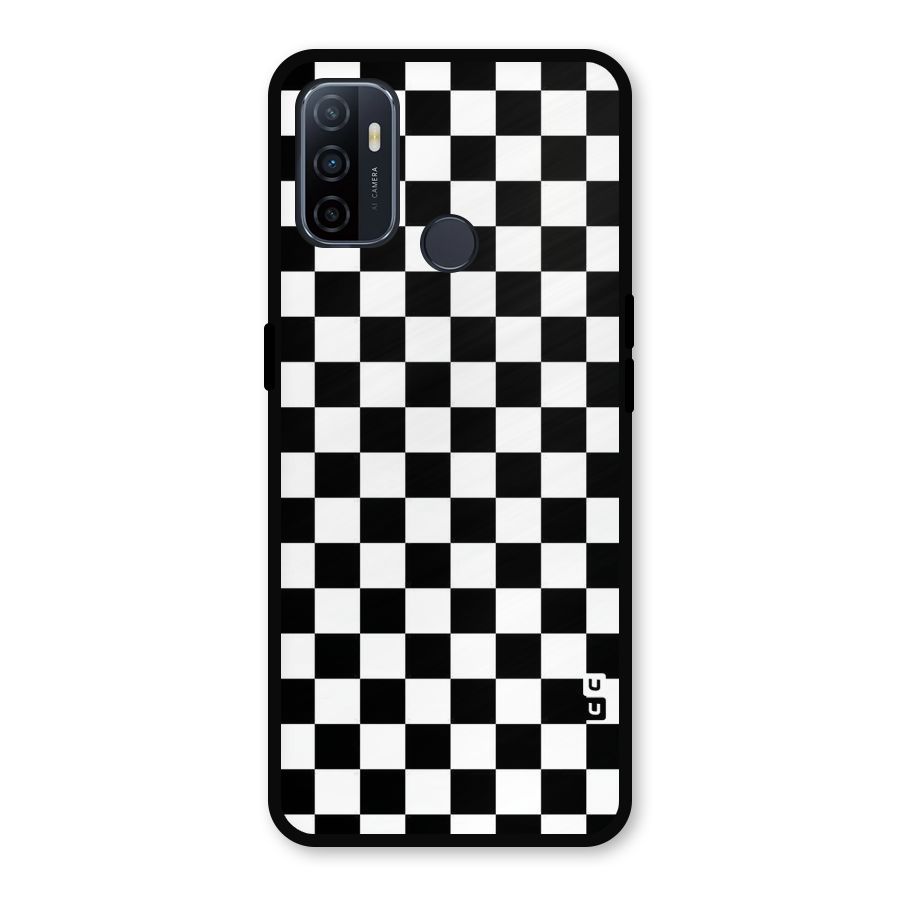 Checkerboard Metal Back Case for Oppo A53