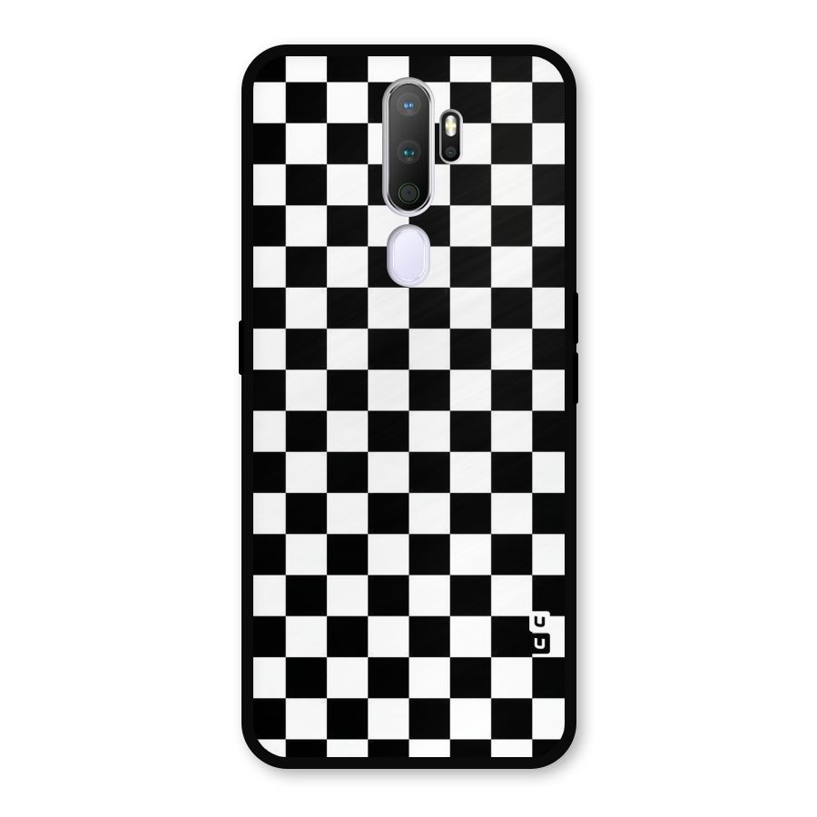 Checkerboard Metal Back Case for Oppo A9 (2020)