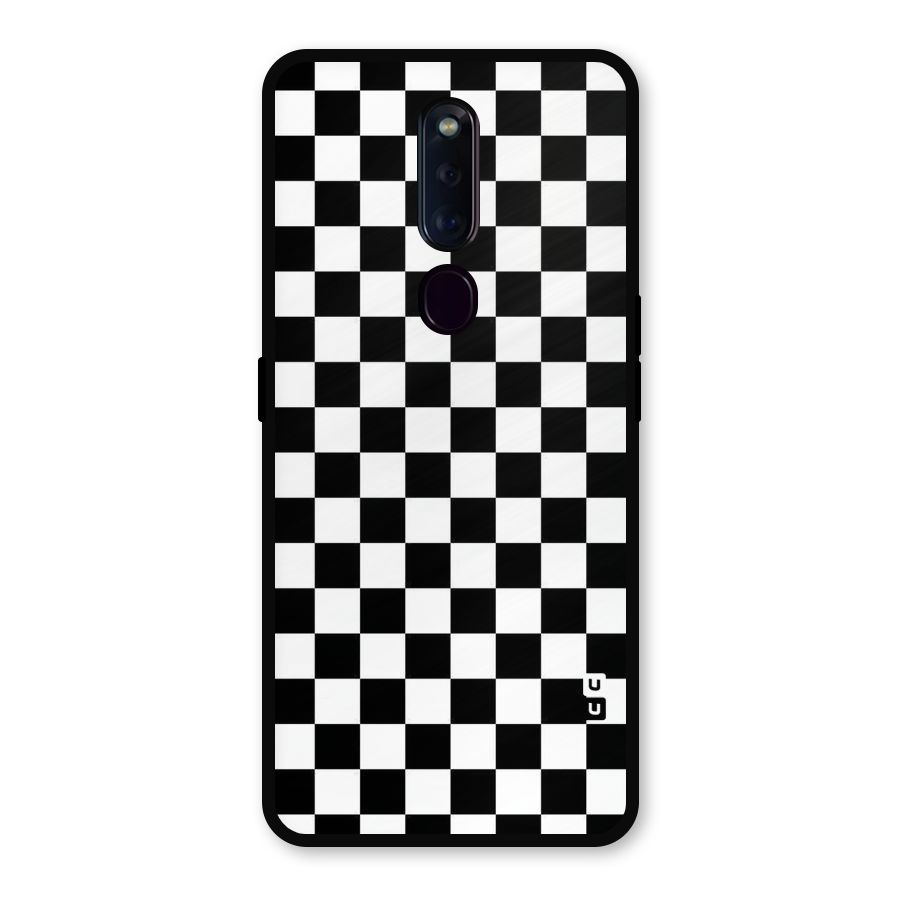 Checkerboard Metal Back Case for Oppo F11 Pro