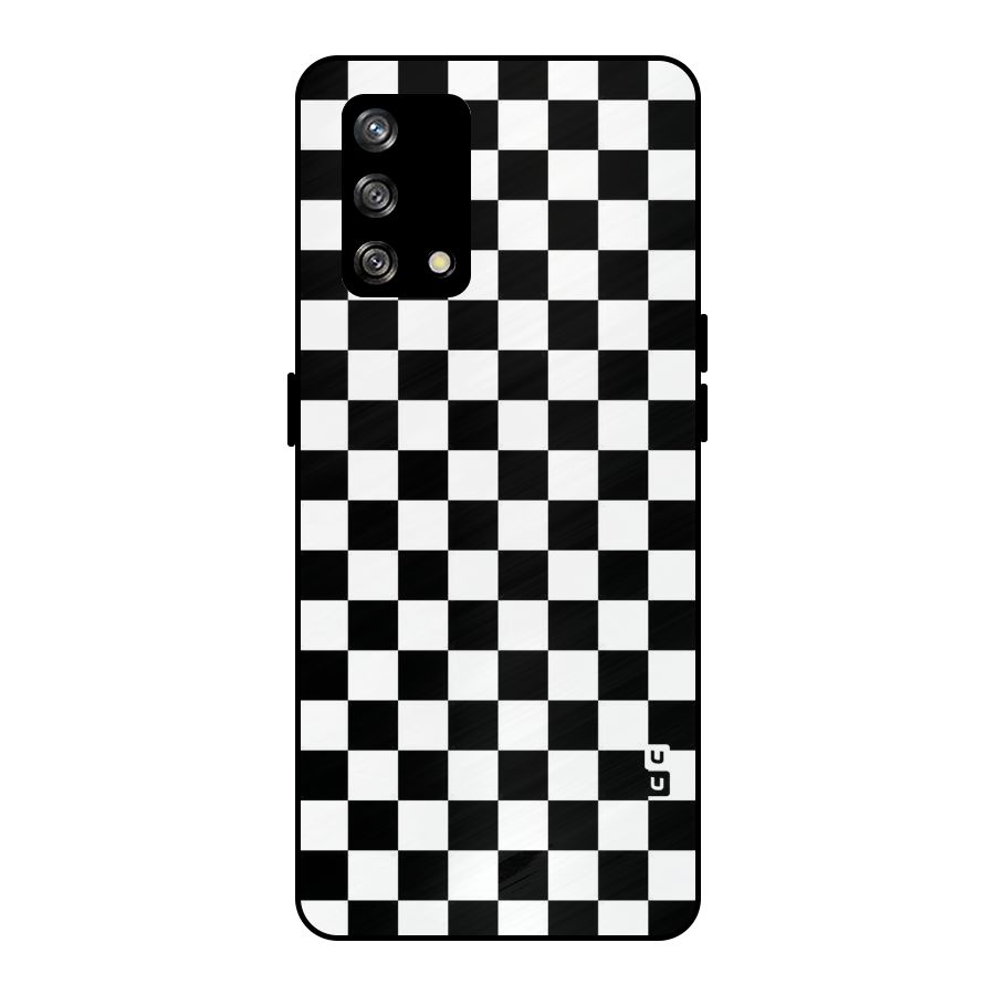 Checkerboard Metal Back Case for Oppo F19