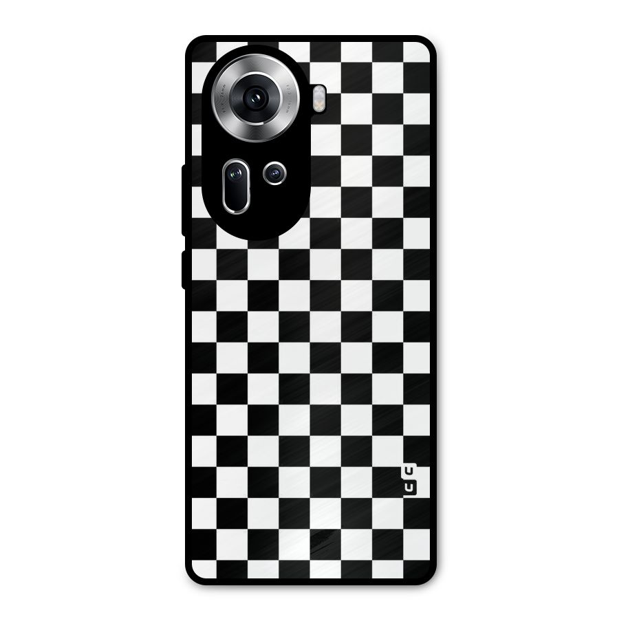 Checkerboard Metal Back Case for Oppo Reno11 5G