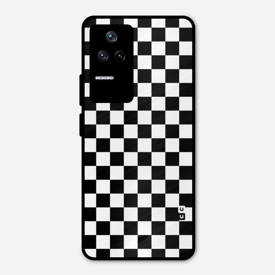 Checkerboard Metal Back Case for Poco F4 5G