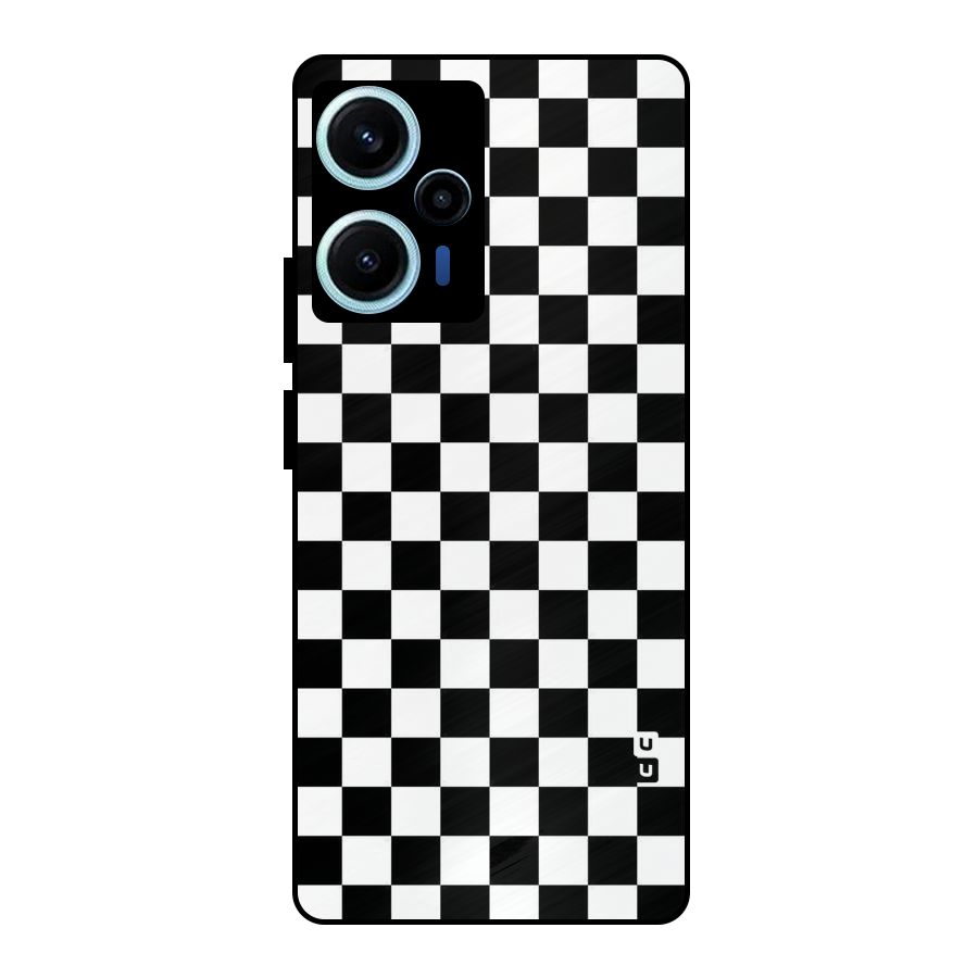Checkerboard Metal Back Case for Poco F5