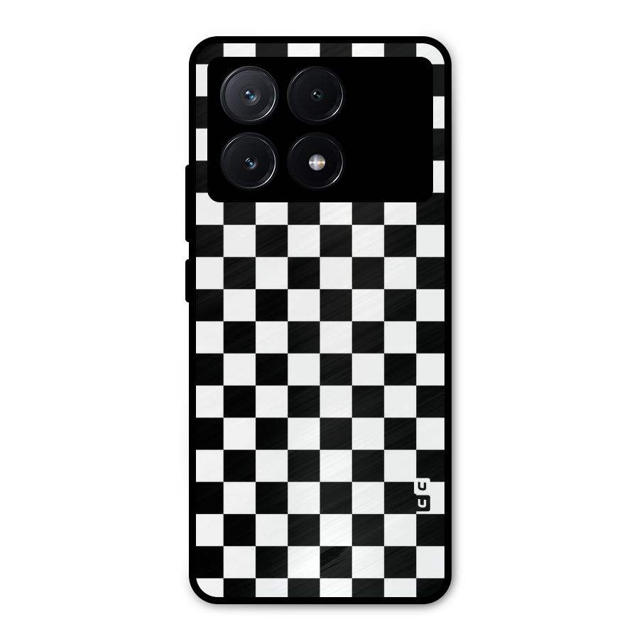 Checkerboard Metal Back Case for Poco X6 Pro