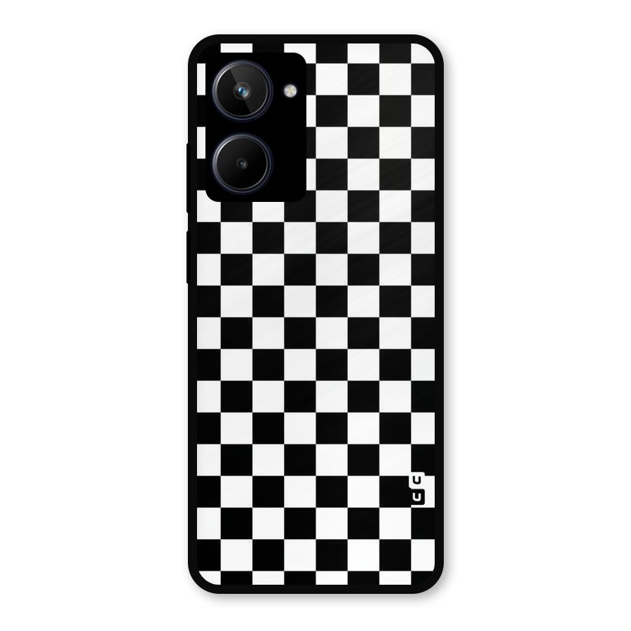 Checkerboard Metal Back Case for Realme 10