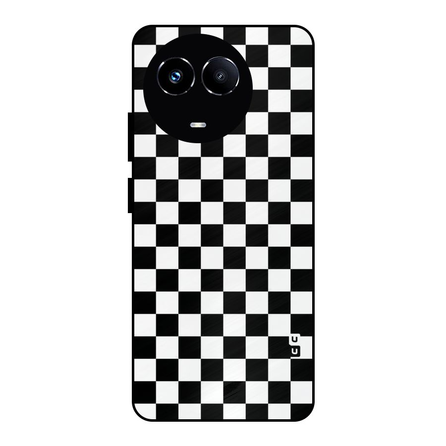 Checkerboard Metal Back Case for Realme 11X