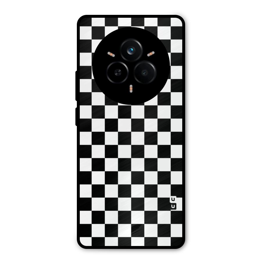 Checkerboard Metal Back Case for Realme 14 Pro