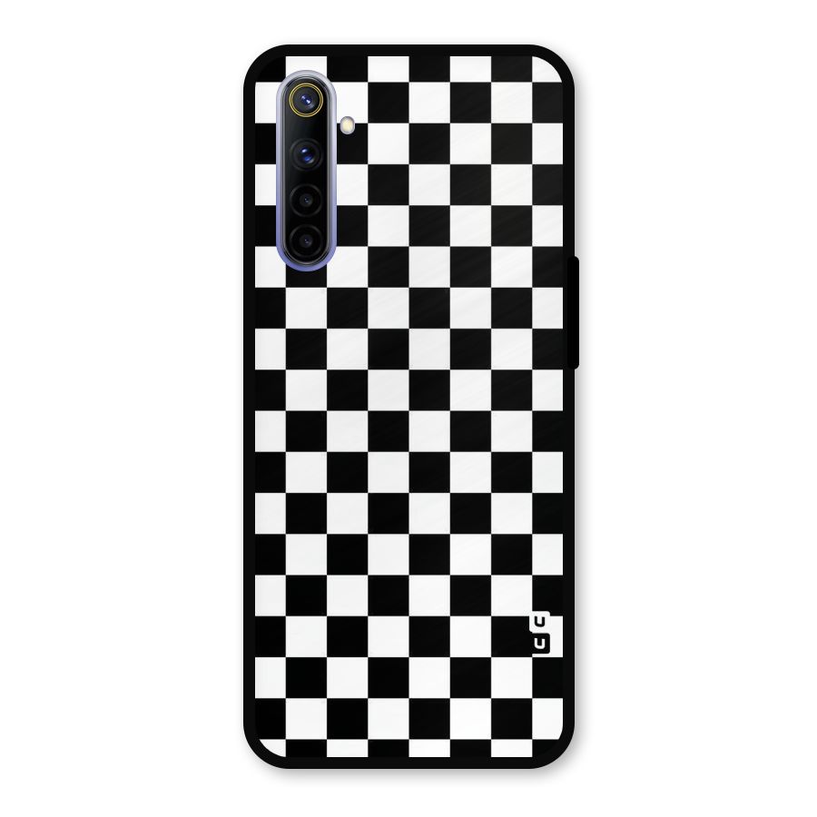 Checkerboard Metal Back Case for Realme 6