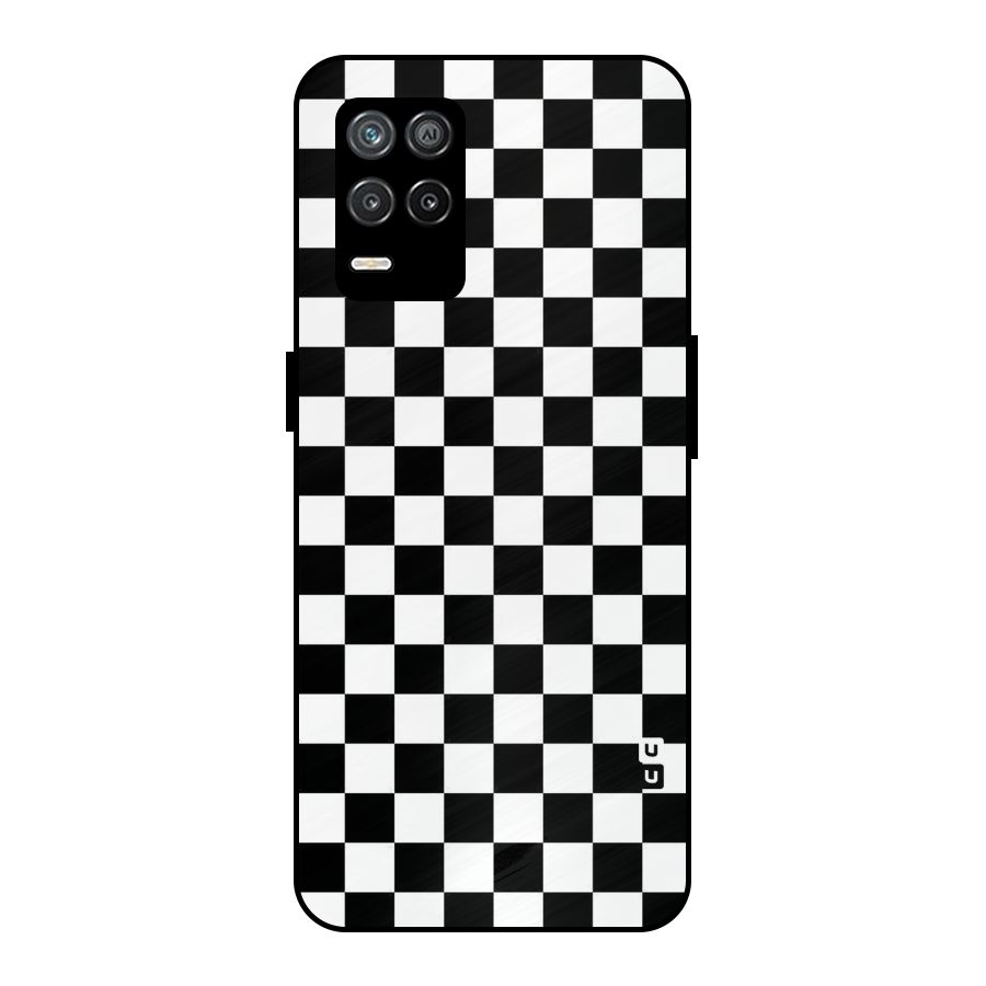 Checkerboard Metal Back Case for Realme 8s 5G