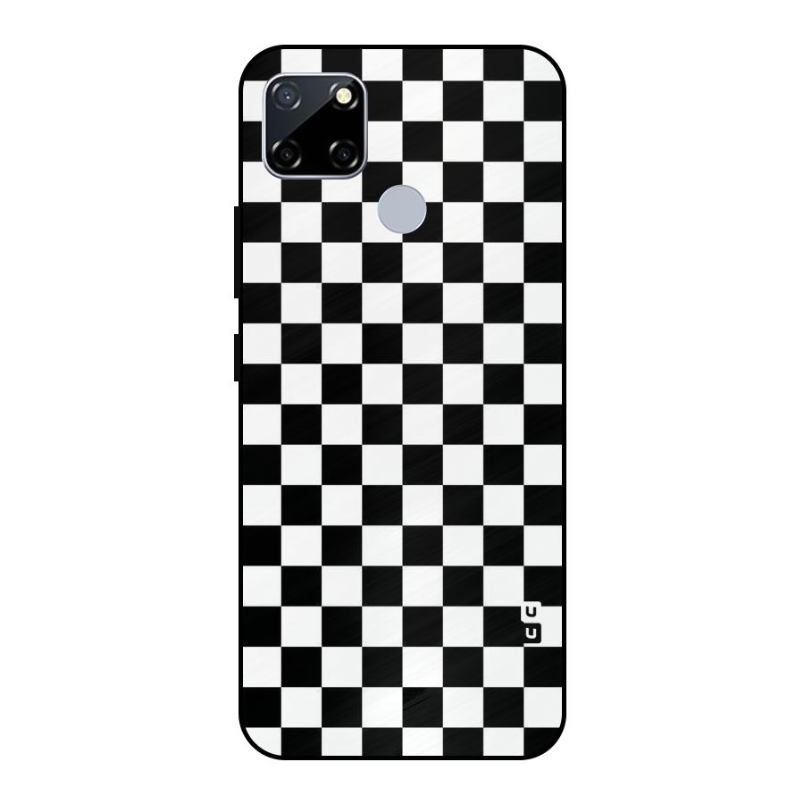 Checkerboard Metal Back Case for Realme Narzo 20