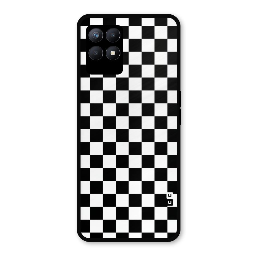 Checkerboard Metal Back Case for Realme Narzo 50
