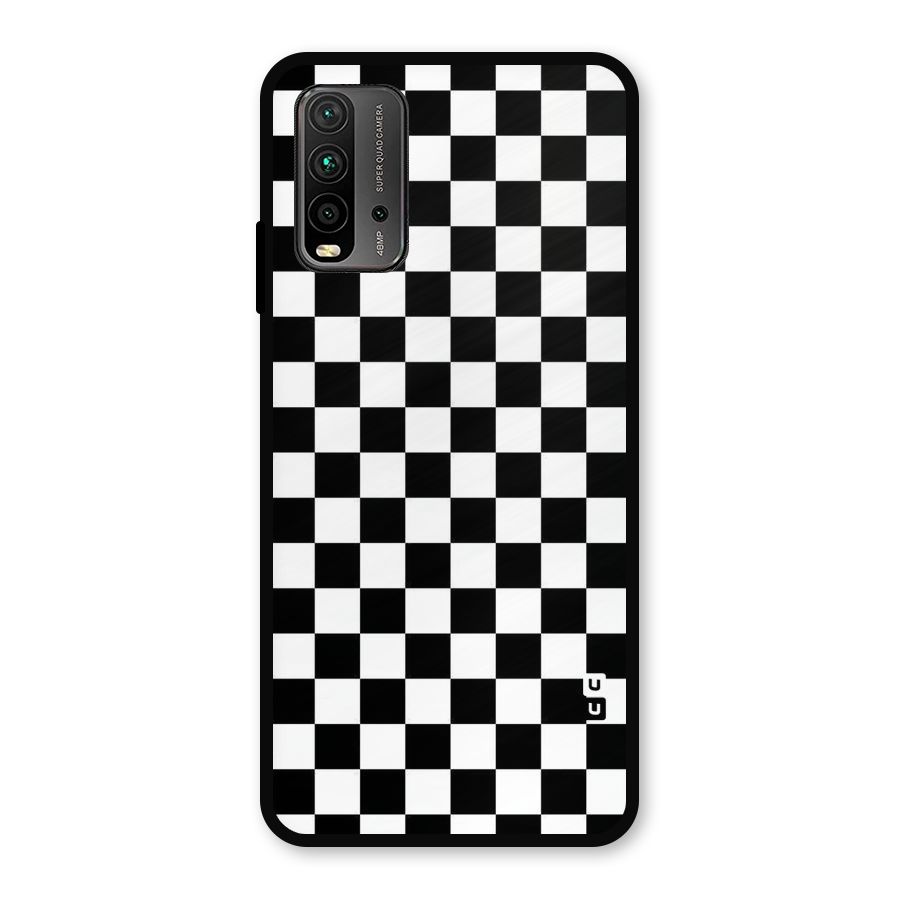 Checkerboard Metal Back Case for Redmi 9 Power