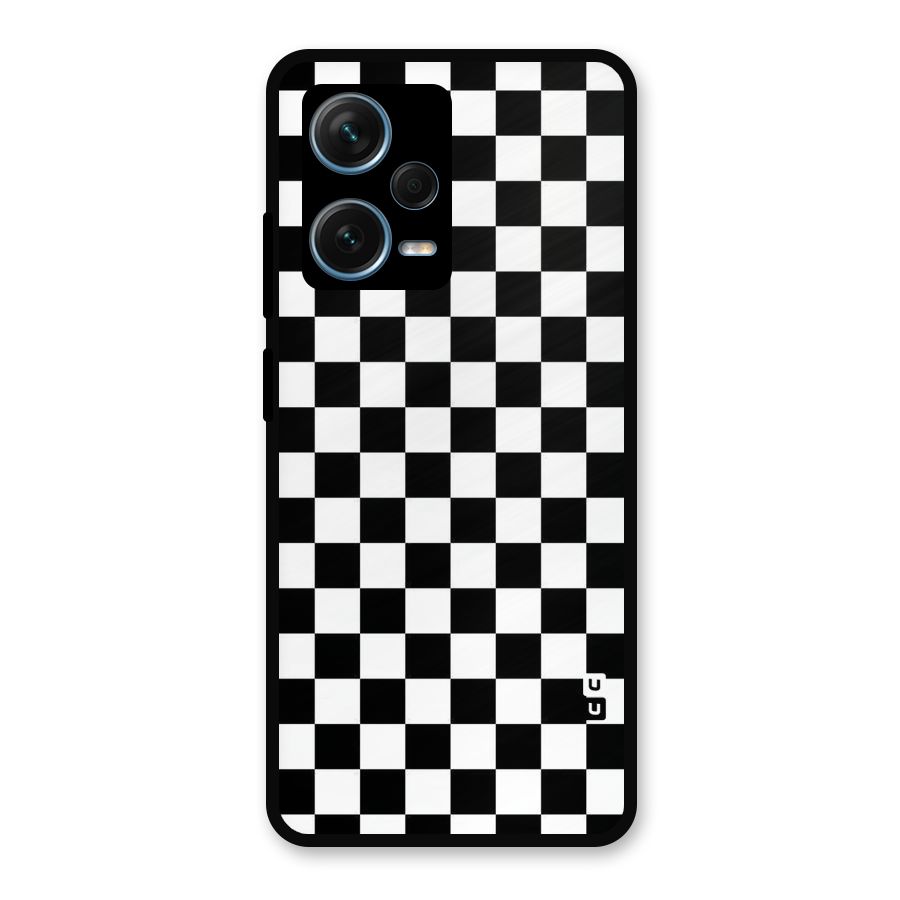 Checkerboard Metal Back Case for Redmi Note 12 Pro Plus 5G
