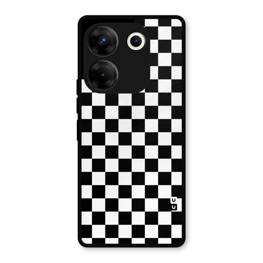 Checkerboard Metal Back Case for Tecno Camon 20 Pro